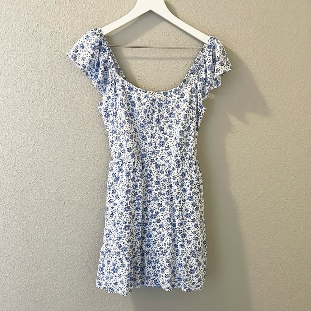 Hollister Floral Flutter Sleeve Dress